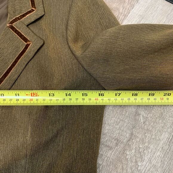 Rampage Brown Herringbone Bow Velvet Blazer Jacket Medium M Patch - Picture 6 of 7